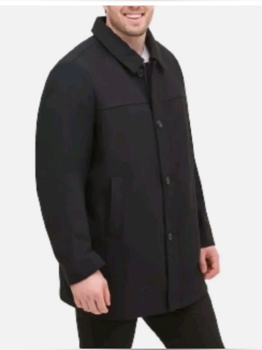 Dockers Black Single-Breasted Pea Coat